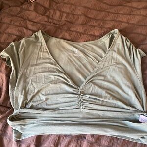 Green crop top